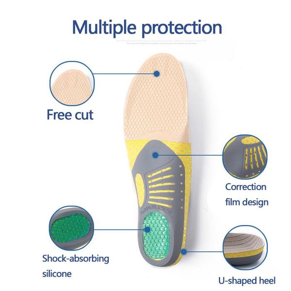 

shoes materials sports correction elastic breathable deodorant running air cushion insole men's women's insoles orthopedic pad mem, Black