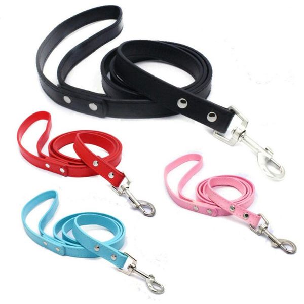 

dog collars & leashes 1.5cm 2.0cm width 120cm length leash pu leather plain style small medium pet lead for walking