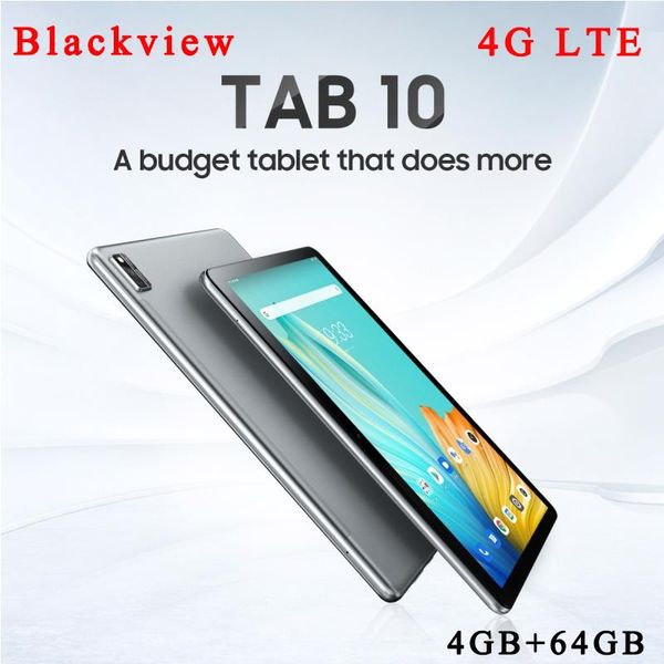 

tablet pc blackview tab 10, 4g network 10.1 inch ram 4gb rom 64gb android 11 mtk8768 octa core cortex-a53 2.0ghz 7480mah 5mp+13mp cameras