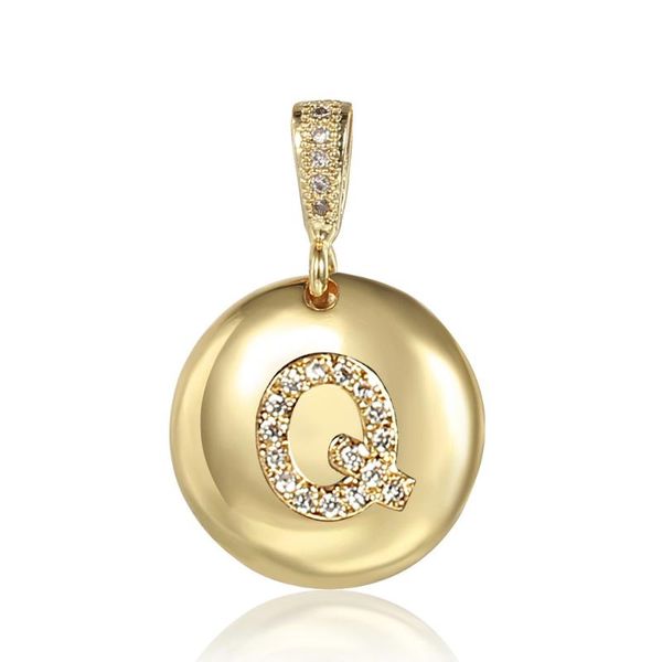 

initialÂ a-z letter daintyÂ cuteÂ goldÂ color copperÂ cz medallion pendantÂ charmÂ necklaceÂ forÂ women drop jewelry gift dgp423 pendant necklaces, Silver