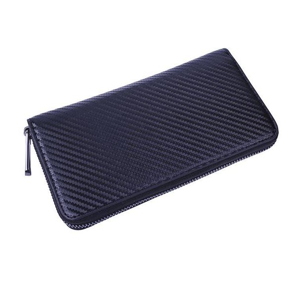 

style large capacity straw mat pattern men's wallet carbon fiber handbag billetera hombre portafoglio uomo fashion wallets, Red;black