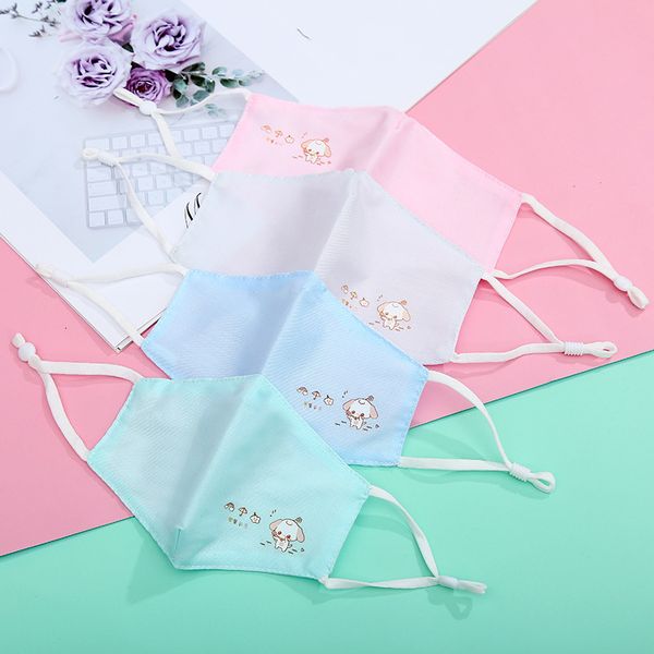 

2-layer thin children's hanging printing folding ear rope adjustable cotton mask