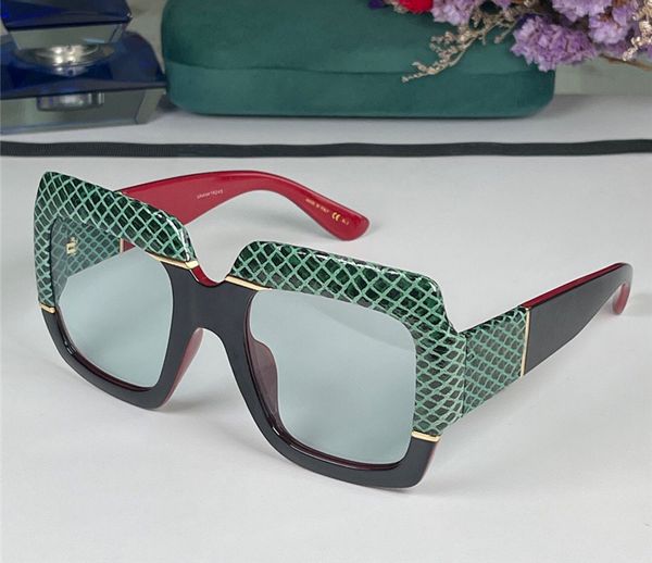 

fashion designer sunglasses for women 0484 square oversized snakeskin frame glasses avant-garde elegant style anti-ultraviolet come with box, White;black