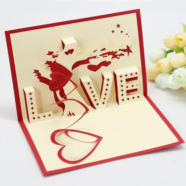 

up card heart to anniversary valentine birthday christmas express love valentine's day 3d greeting selling party favor