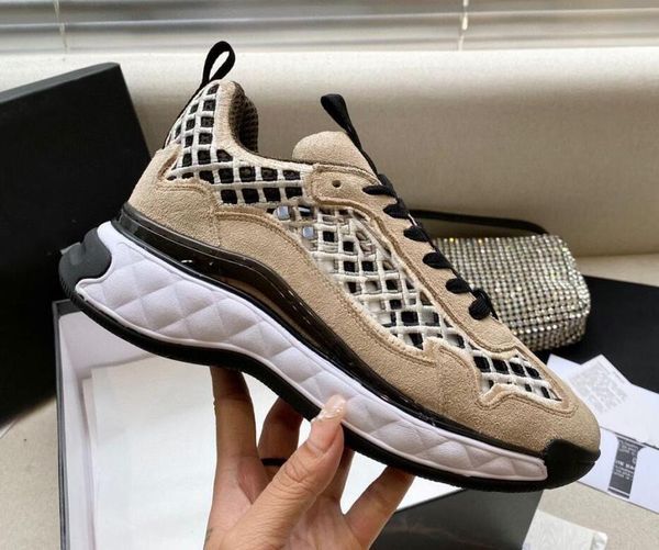 

sneakers men designer luxury women shoes casual party velvet thick bottom mixed mesh fiber a with box size 35-45 ttsw, Black