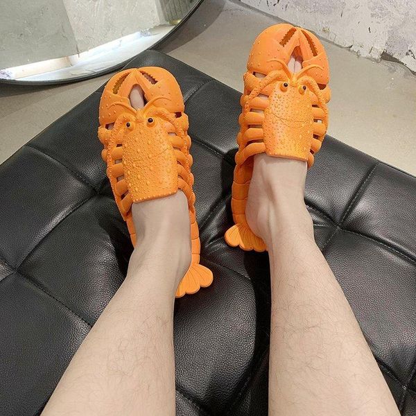 

slippers women summer crayfish couples ladies shoes slides soft cool beach female bathroom 2021 casual woman plus size, Black