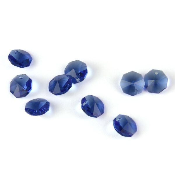 

2000pcs 14mm light blue crystal glass prisms octagonal beads lamp chandelier parts for pendant decoration