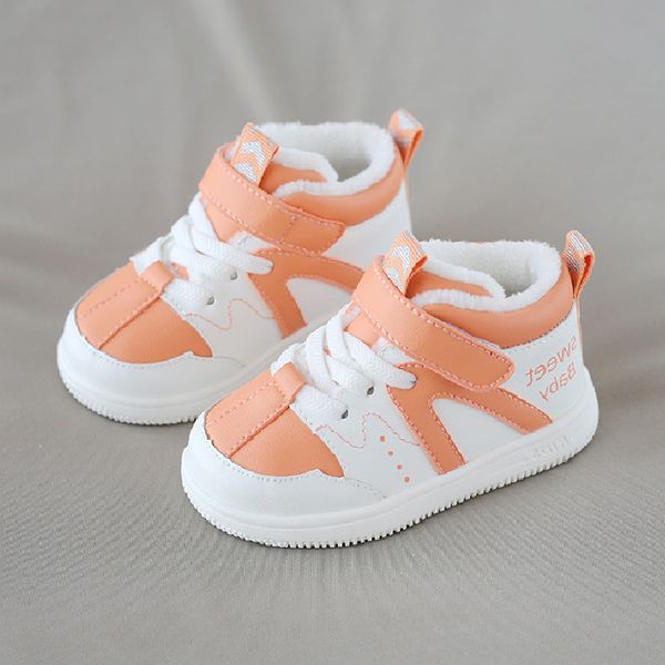 

autumn winter high baby shoes leather boy girl toddler shoes warm cotton infant sneakers comfortable non-slip first walkers