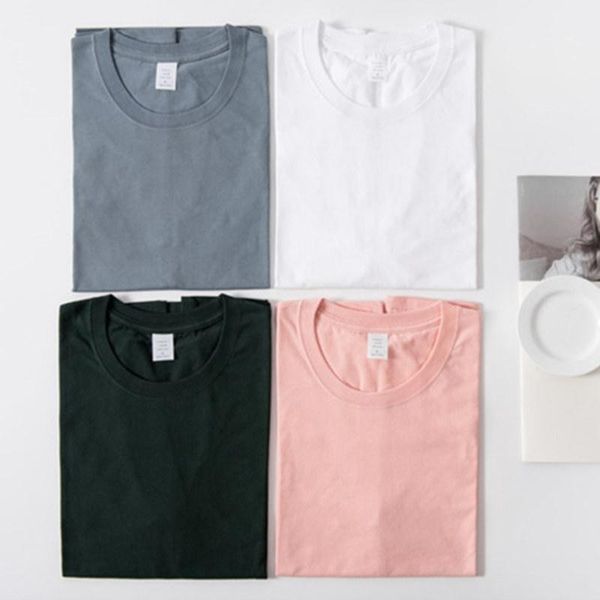 

s-4xl 100%cotton t-shirt summer casual loose baisic tshirt women short sleeve bottom solid cotton t-shirts couple women's, White