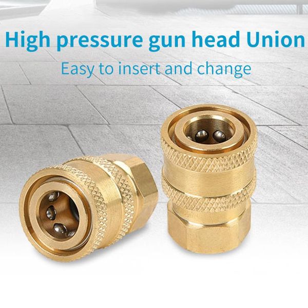 

watering equipments 2pcs brass fittings pressure washer coupler water pipe easy install universal cleaning machine m14 to 1/4 inch quick con