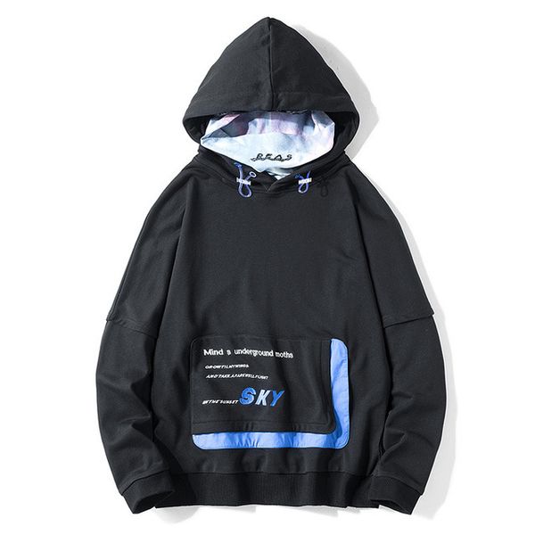 

men's hoodies & sweatshirts spring sweater tide letter printing long sleeve youth fashion personality hip hop street clothing k9ue, Black
