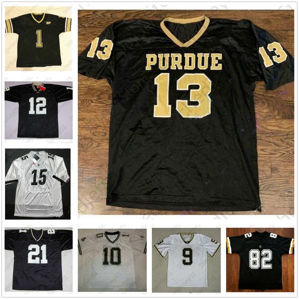 

purdue boilermakers football jersey ncaa college drew brees jack plummer david bell george karlaftis rondale moore zander horvath payne durh, Black