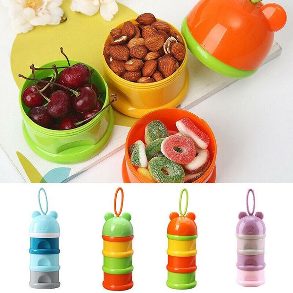 

storage bottles & jars portable 3 layers milk powder dispenser food container feeding box for baby toddler three grid