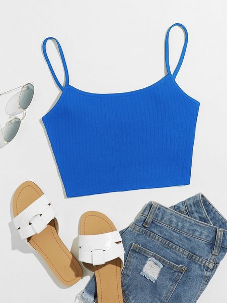 

rib-knit crop cami r2lw#, White