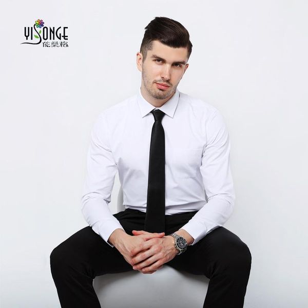 

the spring of 2021 men's long sleeve shirt business suit marry no-iron white man professional casual shirts, White;black