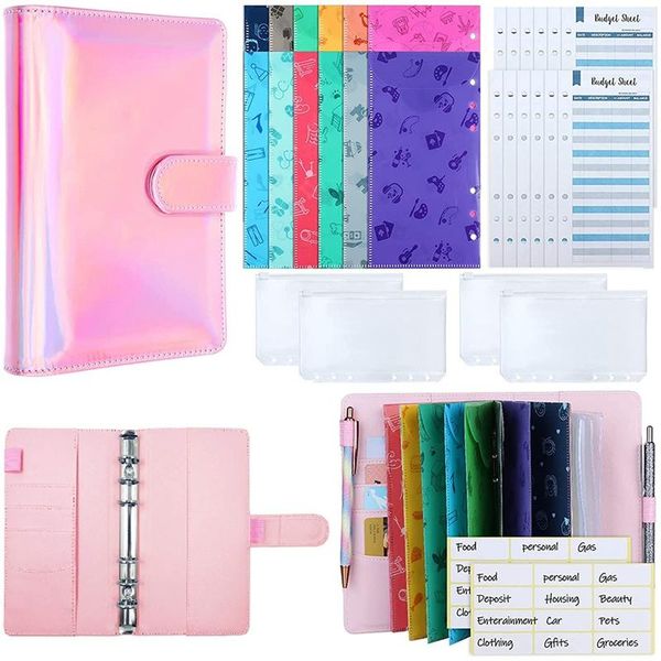 

gift wrap 31 pcs budget organizer binder pu leather cash envelope system sets, they are great for storage cash,money handling