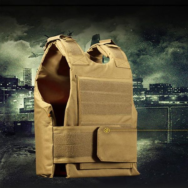 

security guard anti-stab tactical vest with two foam plate military miniature hunting vests adjustable shoulder straps jacket jackets, Camo;black