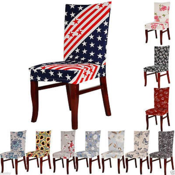 

chair covers floral print seat for kitchen dining wedding banquest cover case decor restaurant part decoration