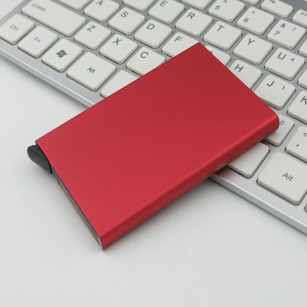 

card holders anti-theft case push aluminum alloy anti-degaussing automatic -up bank holder, Brown;gray