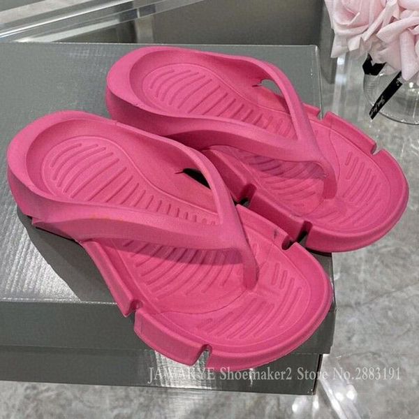 

slippers candy color flipflops women slides 2021 summer beach clip-on rubber comfort thick sole pink yellow mulers fashion, Black