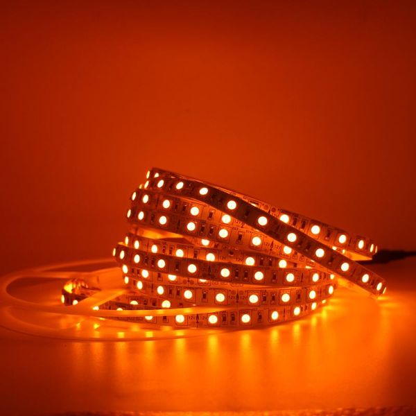 

strips 5m 600nm true orange led strip light 12v flexible ribbon tape rope waterproof stripe diode lamp