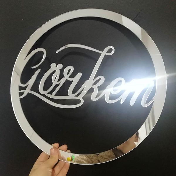 

party decoration custom mirror gold silver wood acrylic name sign baby shower wedding decoration, personalized babyshower door