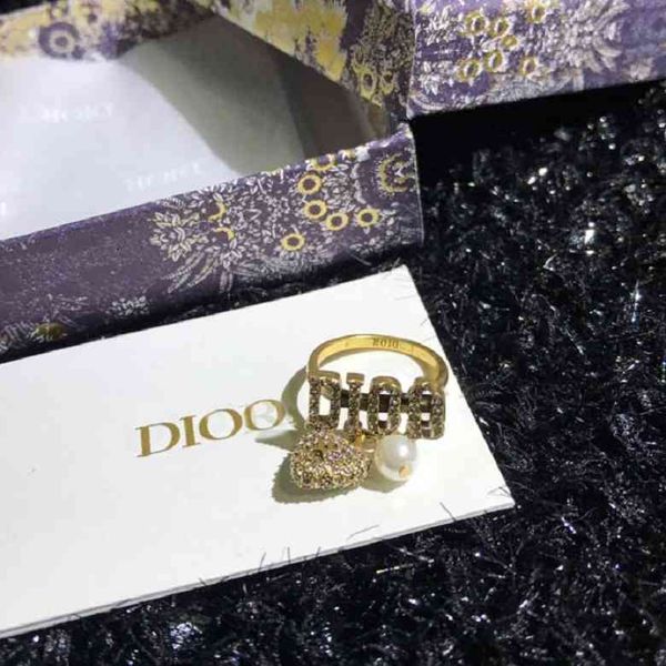 

dijia d jia 21 ring letter pearl heart brass material, Silver