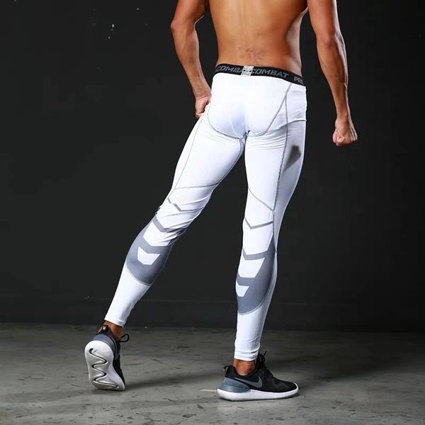 

running pants compression men training fitness sports tights gym jogging male trousers sportswear workout leggings, Black;blue