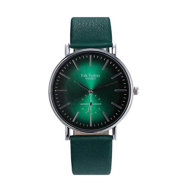 

wristwatches horloges vrouwen quartz watch woman's high-end green glass dial casual ladies female leather strap women dress, Slivery;brown
