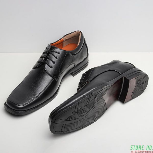 

dress shoes men's men original retro square toe casual leather for with, Black