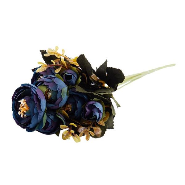 

decorative flowers & wreaths 1 bouquet 9 head artificial silk cloth fake leaf peony floral home wedding party decor