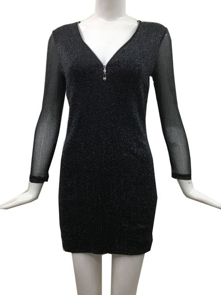 

new womens high waist lace long sleeve package hip deep v neck slim summer dress for evening party street wear, Black;gray