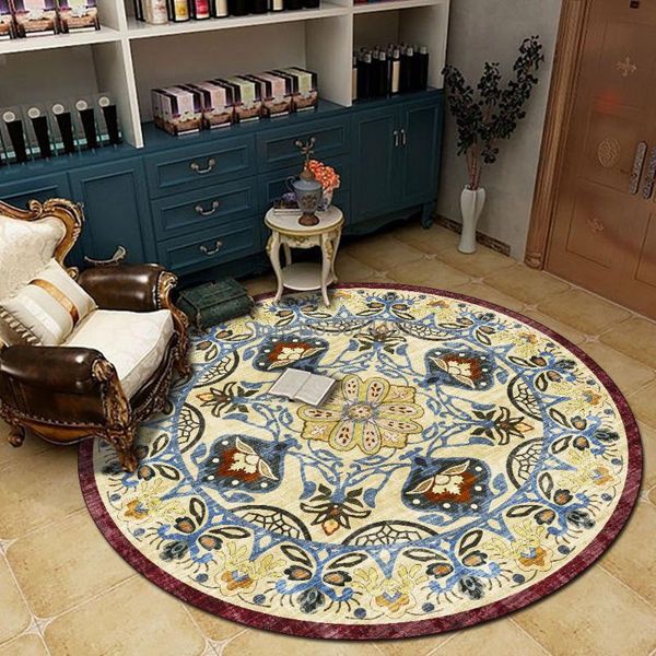 

fashionable european and american pattern yellow-brown-blue ethnic style living room bedroom non-slip mat carpet carpets
