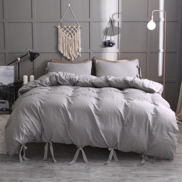 

bedding sets solid color set cute quilt cover duvet sanding twin size multicolor pillowcase home nordic bed