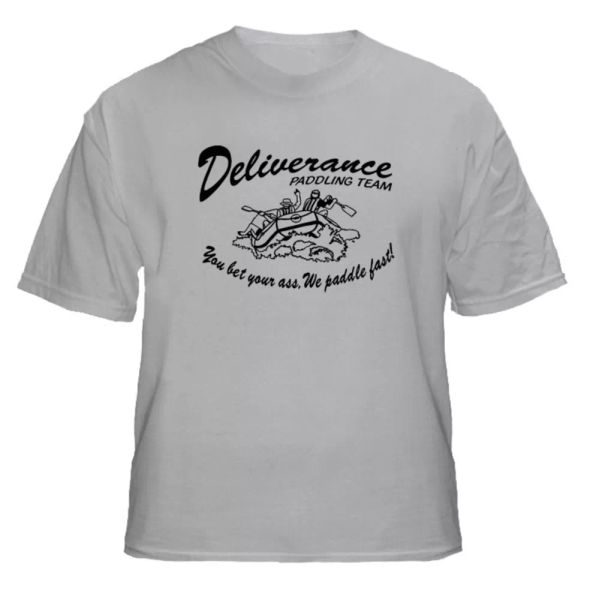 

deliverance paddling team funny t shirt, White;black