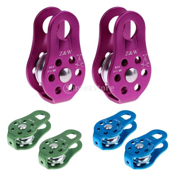 

cords, slings and webbing 2pcs durable 20kn fixed tree rock climbing single pulley zipline rappelling arborist caving rescue safety gear pro