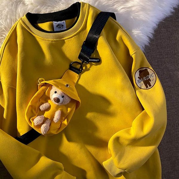 

women's hoodies & sweatshirts men's and women's hoodies, two-piece, casual, veet, loose, urzan, korean, autumn, Black