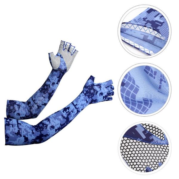 

elbow & knee pads 1 pair sunblock protective camouflage cycling arm guard sleeves for men, Black;gray