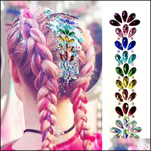 

eyebrow jewelry body s2599 diy fashion face shiny acrylic resin rhinestone diamond forehead stickers temporary tattoo party hair decorative, Silver