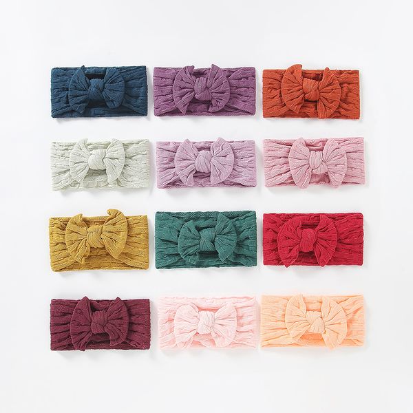 

24pcs/lot,wholesale new baby ribbed hair bow headbands,knot bow turban,ribbed headband for girls party gifts hair accessories, Yellow