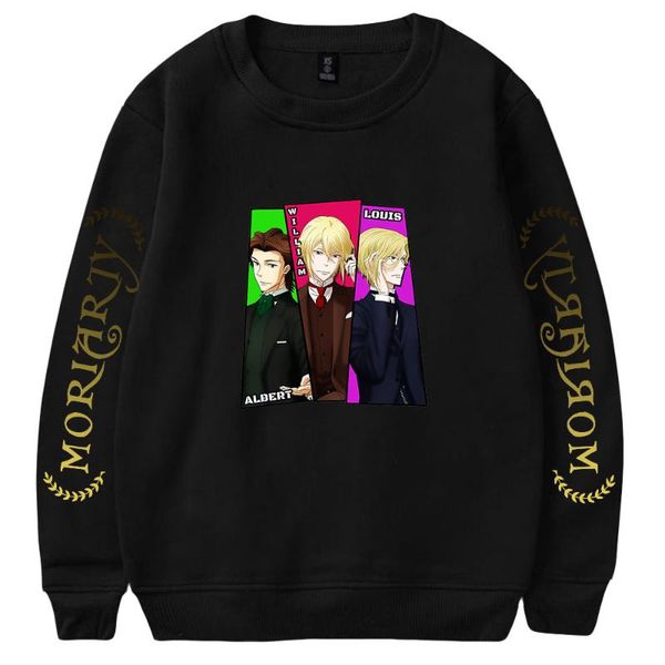 

men's hoodies & sweatshirts 2021 japanese anime moriarty the patriot 2d print o-neck sweatshirt harajuku round collar, Black