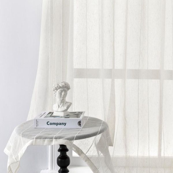 

curtain & drapes japanese style tulle curtains for living room bedroom balcony linen stripe sheer voile window treatments drape
