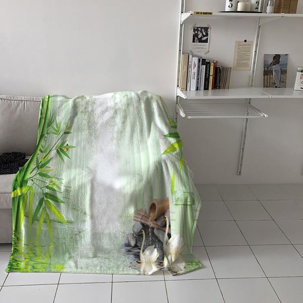 

sofa throw blanket bamboo forest swan pillar super soft flannel portable airplane travel baby warm blankets