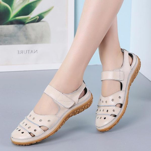 

sandals women leather comfortable beach outdoor shoes 2021 fashion ladies casual female sneakers large size, Black
