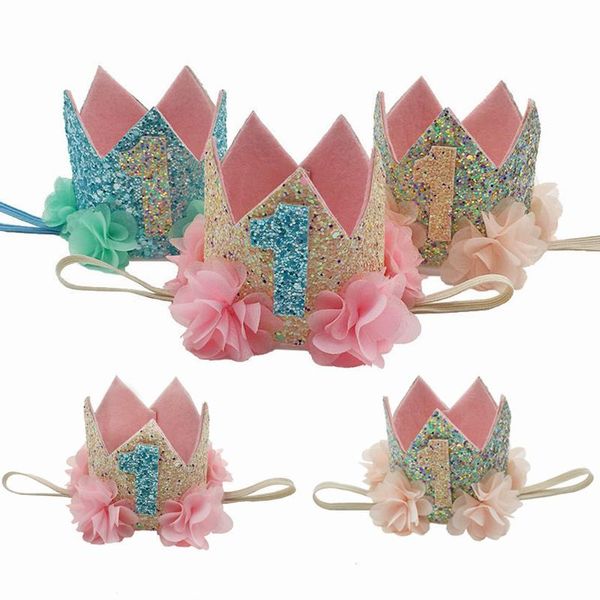 

party hats baby shower 1 year birthday decoration kid princess crown 1st first boy girl decor