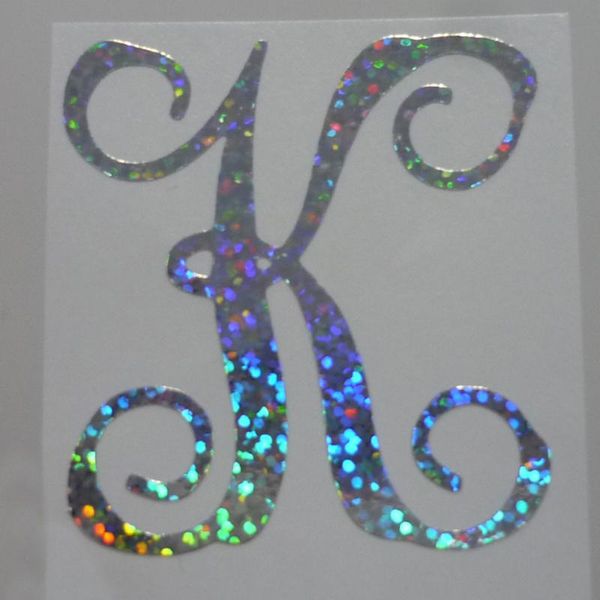 

gift wrap silver holographic sparkle glitter letter k wall stickers multi size sticker for sale