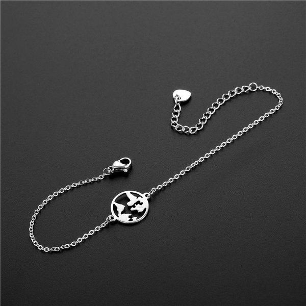 

link, chain fashion jewelry european and american stainless steel creative bracelet, Black