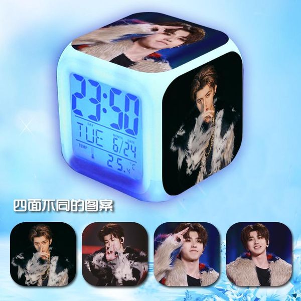 

other clocks & accessories nine percent cai xukun chen linong idol trainee same silent led color alarm clock star surroundings usb battery d