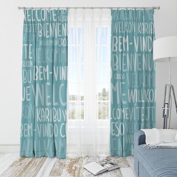 

customize 3d print english alphabet curtain modern fashion background cloth room bedroom living decoration girls & drapes