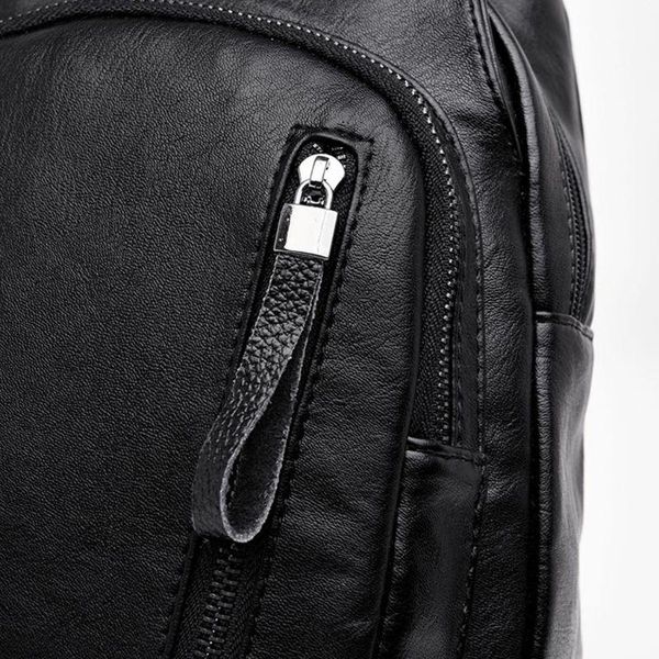 

backpack women's pu leather chest satchel shoulder school rucksack travel bags k5da